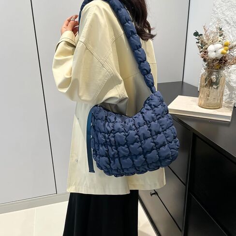 Oweisong Women Puffer Tote Bag Puffy Quilted Handbag Tote Lightweight Carryall Bag Large Hobo Crossbody Bag in Saudi Arabia