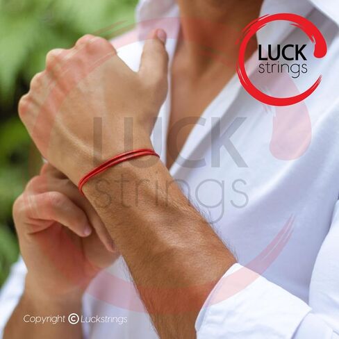 (عبوتان) سوار من النايلون الشمعي الأحمر قابل للتعديل للرجال والنساء - للجنسين مقاوم للماء وحماية العاطفة وقوة التعويذة وسحر الحظ السعيد والطاقة الحمراء سلسلة من الحب المصير in Kuwait