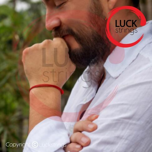 (عبوتان) سوار من النايلون الشمعي الأحمر قابل للتعديل للرجال والنساء - للجنسين مقاوم للماء وحماية العاطفة وقوة التعويذة وسحر الحظ السعيد والطاقة الحمراء سلسلة من الحب المصير in Kuwait