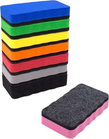 Magnetic Dry Erase Erasers, 8 Pack Whiteboard Erasers, Dry Erase Board Eraser, White Board Eraser Cleaner, 8 Colors, Office Classroom Home Supplies in Saudi Arabia