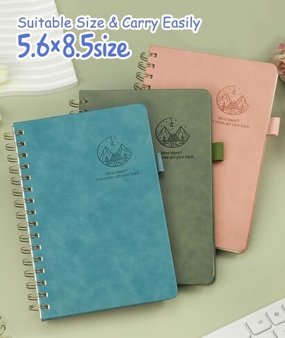 Lined Spiral Journal for Women & Men, A5（8.4"×6"） Hardcover Spiral Notebook for Work,Note Taking, Journals for Writing,100 GSM, College Ruled 130 pages -Dark Green in Saudi Arabia