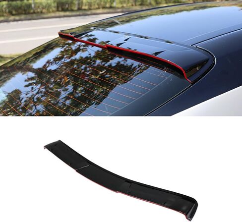 Roof Spoiler for 2018-2023 Toyota Camry M Style, ABS Rear Window Top Wing Splitter, Gloss Black with Red Line in Kuwait