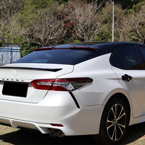 Roof Spoiler for 2018-2023 Toyota Camry M Style, ABS Rear Window Top Wing Splitter, Gloss Black with Red Line in Kuwait