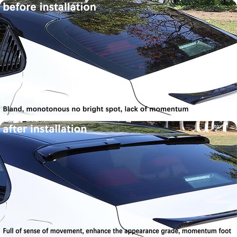 Roof Spoiler for 2018-2023 Toyota Camry M Style, ABS Rear Window Top Wing Splitter, Gloss Black with Red Line in Kuwait