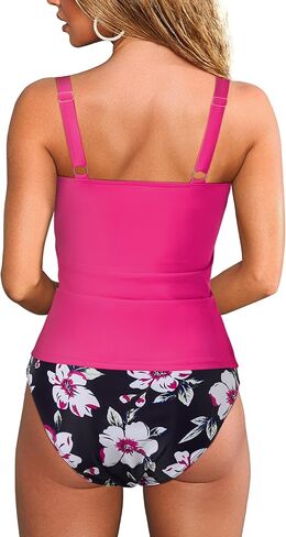 MOOSLOVER Women Sexy Twist Tankini Swimsuit Tummy Control High Waisted Two Piece Bathing Suit in Kuwait