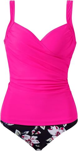 MOOSLOVER Women Sexy Twist Tankini Swimsuit Tummy Control High Waisted Two Piece Bathing Suit in Kuwait