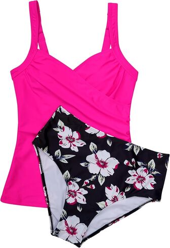 MOOSLOVER Women Sexy Twist Tankini Swimsuit Tummy Control High Waisted Two Piece Bathing Suit in Kuwait