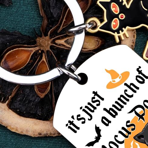 Hocus Pocus Keychain Witch Halloween Basket for Women Teen Girls Halloween Black Cat Decor Witchcraft Lovers Halloween Basket Stuffers Female Best Friends Black Cat Keychain Accessories in Saudi Arabia