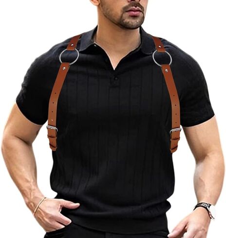 رجل الجسم حزام الصدر تسخير بو الجلود أنصار قابل للتعديل حزام الكتف مثير حزب تأثيري حلي in Kuwait