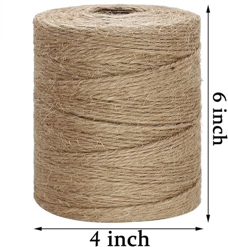 Jute Twine String 3mm Natural Thick Garden Twine String 1000 Feet Heavy Duty Hemp Brown Twine String for Crafts, Gift Wrapping, Photos String, Home Decor, Wedding, Christmas and Gardening. in Kuwait
