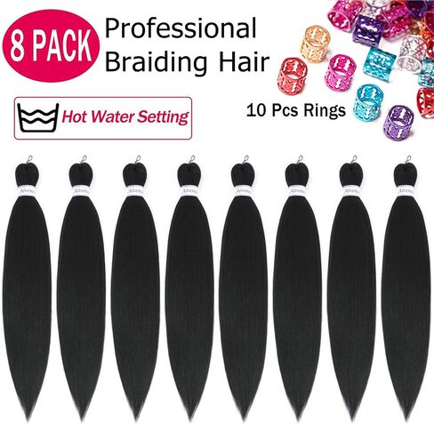 ألرنس تجديل الشعر الطويل جديلة 30 بوصة 8 حزم تجديل الشعر المهنية الألياف الاصطناعية الكروشيه تويست الضفائر in Kuwait