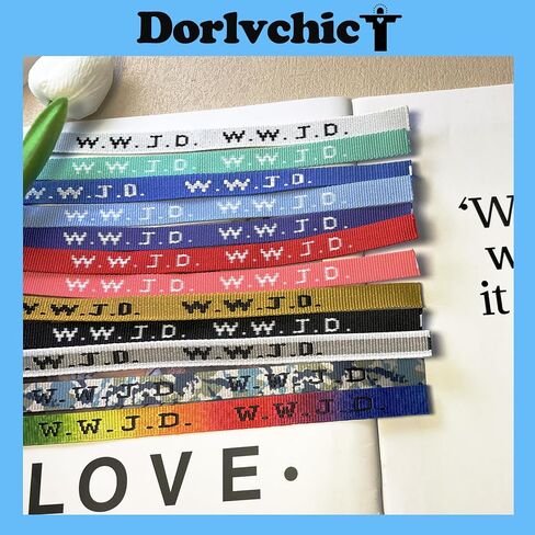 24Pcs W.W.J.D. Webbing Bracelets What Would Jesus Do Bracelets Christian Jesus Gifts Adjustable Colorful Handmade Religious Woven Wristbands for Fundraisers in Saudi Arabia