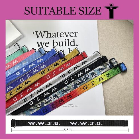 24Pcs W.W.J.D. Webbing Bracelets What Would Jesus Do Bracelets Christian Jesus Gifts Adjustable Colorful Handmade Religious Woven Wristbands for Fundraisers in Saudi Arabia