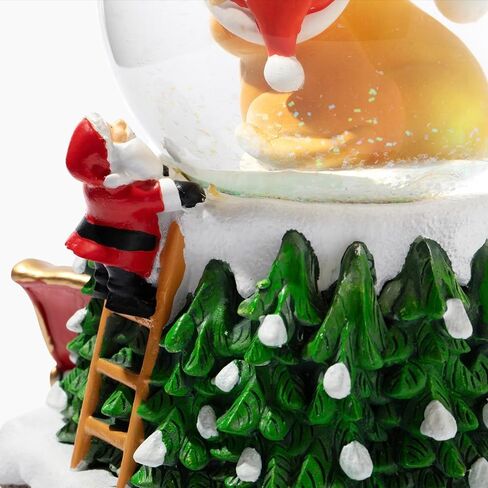 iHeartDogs Home for The Holidays Christmas Musical، Water Glittering Dog Snow Globe - يلعب 7 أغاني عطلة تقليدية بما في ذلك أجراس جلجل وأضواء متغيرة الألوان in Kuwait