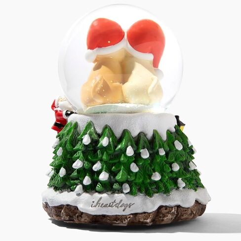 iHeartDogs Home for The Holidays Christmas Musical، Water Glittering Dog Snow Globe - يلعب 7 أغاني عطلة تقليدية بما في ذلك أجراس جلجل وأضواء متغيرة الألوان in Kuwait