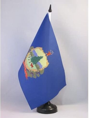 علم طاولة مونتانا من AZ FLAG مقاس 10.16 سم × 15.24 سم - علم مكتب ولاية مونتانا الأمريكية 15 × 10 سم - عصا وقاعدة بلاستيكية سوداء in Kuwait