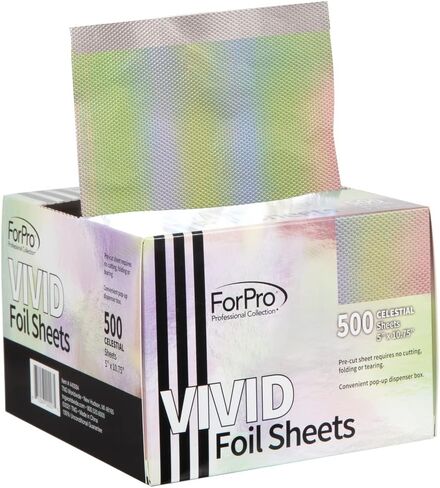 ForPro Vivid Rose Embossed Foil Sheets, Aluminum Foil, Pop-Up Foil Dispenser, Hair Foils for Color Application and Highlighting Services, Food Safe, 5" W x 10.75" L, 500-Count in Saudi Arabia