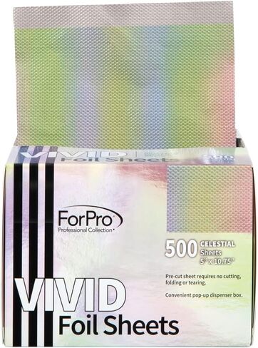 ForPro Vivid Rose Embossed Foil Sheets, Aluminum Foil, Pop-Up Foil Dispenser, Hair Foils for Color Application and Highlighting Services, Food Safe, 5" W x 10.75" L, 500-Count in Saudi Arabia