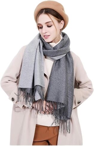 Jeelow Double-Sided Pashmina Shawl Wrap | Cashmere Feel Poncho Cape | Soft & Warm Women's Blanket Scarf in Kuwait