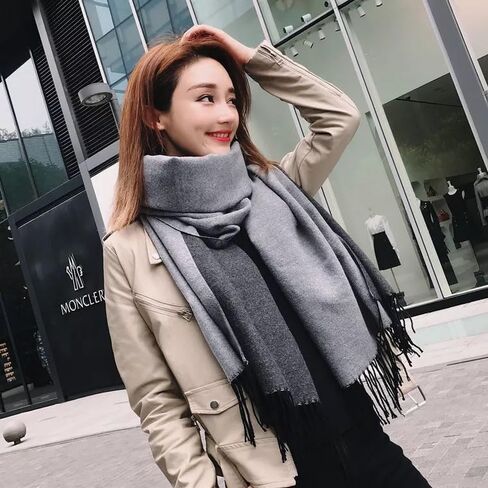 Jeelow Double-Sided Pashmina Shawl Wrap | Cashmere Feel Poncho Cape | Soft & Warm Women's Blanket Scarf in Kuwait