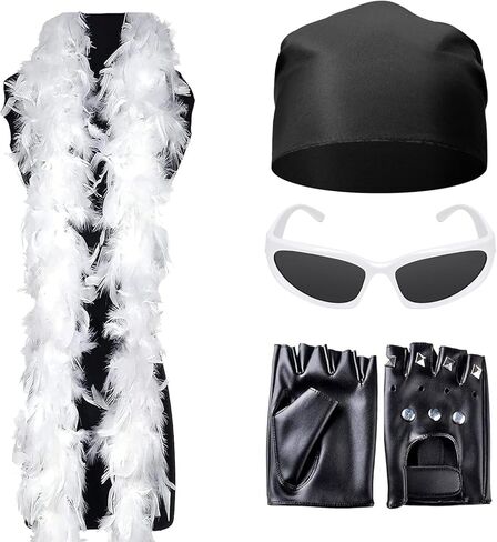 طقم زي مصارع الهالوين 4 قطع من Honic يتضمن قفازات منديل ريش بوا للرجال فستان المصارع in Kuwait