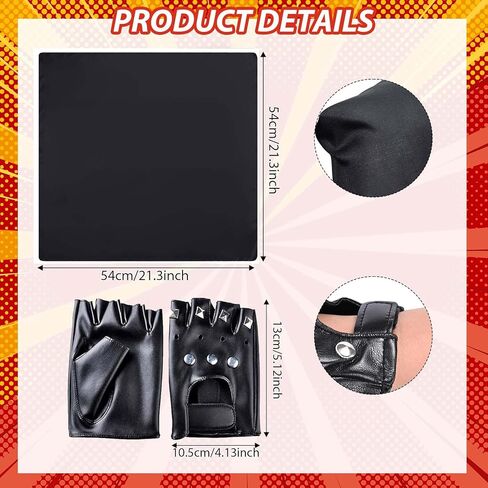 طقم زي مصارع الهالوين 4 قطع من Honic يتضمن قفازات منديل ريش بوا للرجال فستان المصارع in Kuwait