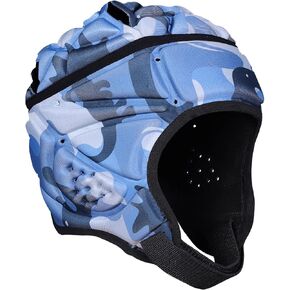 Soft Helmet Rugby Headgear Flag Football Helmet 7 on 7 Shell Padded Headguard Adjustable Head Protector Soccer Goalie Lacrosse Goalkeeper Head Protection for Youth Kids Adult
