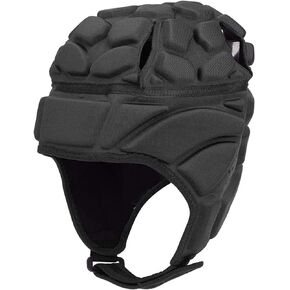 Adults Youth Kids Rugby Helmet Soft Shell Headgear 7v7 Soccer Goalie Foam Padded Head Protector Support Goalkeeper Adjustable Autism Helmet Rugby Flag Football Helmet