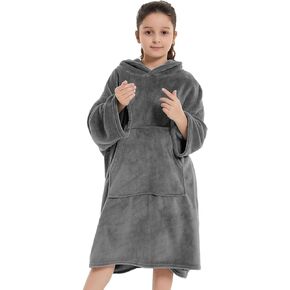 MUTAO Surf Poncho for Kids Changing Robe, Super Soft Swimming Poncho Changing Towel with Pocket and Hood for 5-12 Years