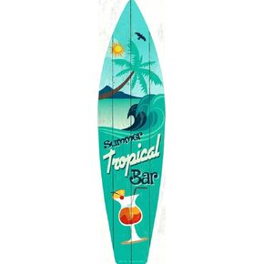 Tropical Bar Metal Novelty Surf Board Sign SB-020