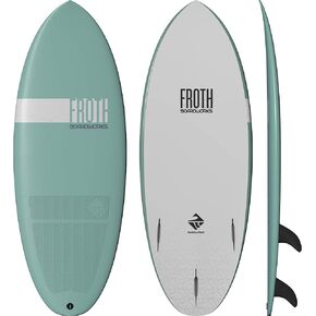 Boardworks Froth – Soft Top Surfboard – Wakesurf Board – 3 Colors - 5 Sizes from 5’ to 9’