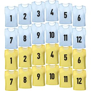 24 Pack Nylon Mesh Soccer Scrimmage Team Practice Vests Pinnies Basketball Jerseys Train Vest Adult Sport Football