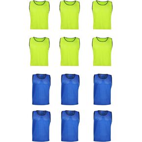 Figure Out Sports Scrimmage Team Practice Nylon Mesh Vests Pinnies Jerseys Adult Soccer, Basketball, Football (12 pcs) in Saudi Arabia