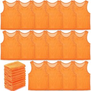 Sintege 24 Pcs Nylon Mesh Scrimmage Team Practice Vests Pinnies Jerseys for Children Youth Sports Basketball Soccer Football