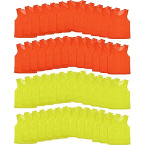 50 Pack Pinnies Scrimmage Vests Lightweight Youth Scrimmage Vests Team Soccer Basketball Jersey Pinnies for Sports