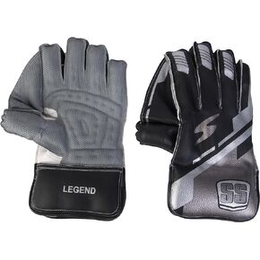 قفازات SS Legend Premium Cricket Wicket Keeping Gloves للرجال مقاس (خيارات الألوان الأحمر والأزرق والفضي والأسود)