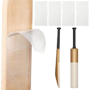 LEIFIDE 4 Pcs Cricket Bat Protection Sheet Cricket Bat Anti Scuff Sheet Cricket Bat Sheet Transparent and Clear Bat Face Cover Sheet High Viscosity Fiberglass Bat Sheet 14.96"×6.69"