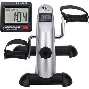 Mini Exercise Bike, himaly Under Desk Bike Pedal Exerciser Portable Foot Cycle Arm & Leg Peddler Machine with LCD Screen Displays
