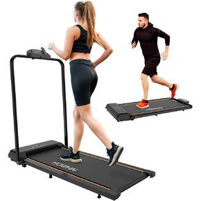 Walking Pad Treadmill, Under Desk Treadmill Foldable 2 in 1, 6.2 MPH Running Treadmill with Remote Control and LED Display, Running Machine for Home Office Use