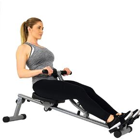 Sunny Health & Fitness Compact Adjustable Rowing Machine with 12 Levels of Complete Body Workout Resistance and Optional SunnyFit App Enhanced Connectivity in Kuwait