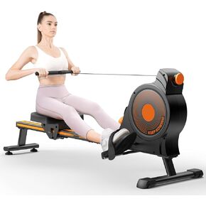 Magnetic/Water Rowing Machine - Foldable Rower Machine for Home Use with Upgrade 16 Resistance Levels, Max 350 LB Weight Capacity, LCD Monitor and Comfortable Seat Cushion