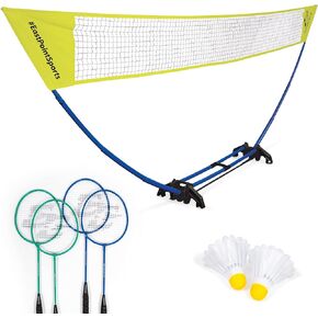 EastPoint Sports Easy Setup Badminton Set - Backyard Outdoor Game for Family Fun - Includes 2 Racket & 2 Shuttlecocks