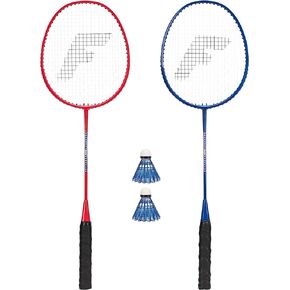 Franklin Sports 2 Player Badminton Replacement Set - 2 Badminton Racquets and 2 Shuttlecocks - Adults and Kids Backyard Game - Red, Blue, Stars, One Size