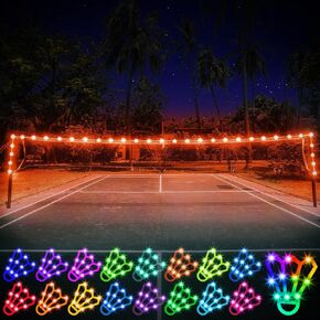 YepItIs Badminton Net Light, 17 Colors 7 Modes Waterproof LED Light with Remote for Backyard Badminton Volleyball Game at Night, Great Addition to LED Shuttlecocks (Net not Include)