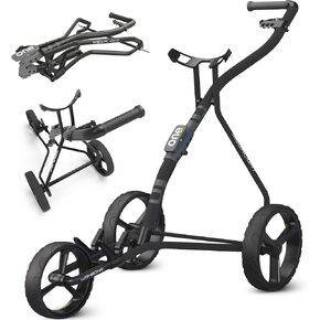 Golf Carts 3 Wheel Push Cart | 1-Step Folding Aircraft Grade Frame, Clear Design Concept Lightweight & Easy Handling