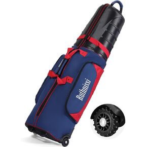 Ruthnissi Golf Travel Bags for Airlines with Strong Wheels and Hard Case Top,Keep Club Heads Safe,Waterproof Fabric,Foldable for Space Saving,Easy Storage,Plenty of Room,Lightweight