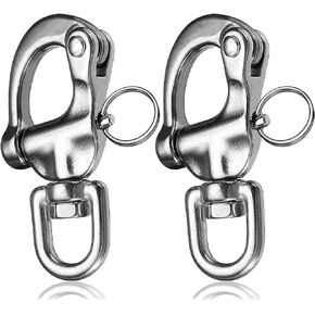 Snap Shackle 316 Stainless Steel Swivel Shackle Sailing Halyard, Quick Release Snap Hook Boat Shackles Sailboat Hardware for Sailing Rigging Shackles
