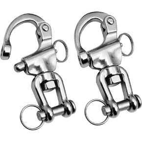 Snap Shackle Sailing Halyard, 316 Stainless Steel Clevis Swivel Jaw Swivel Shackle, Quick Release Snap Hook for Sailing Rigging Shackles