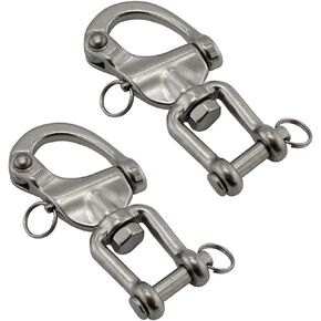 NRC&XRC Pair Jaw Swivel Snap Shackle 316 Stainless Steel for Sailboat Spinnaker Halyard &Diving