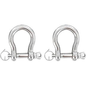 Marine 3/8"(10mm) Anchor Shackle 316 Stainless Steel Anti-Off Bow Shackle with Locking Ring